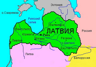 Цветная карта Латвии